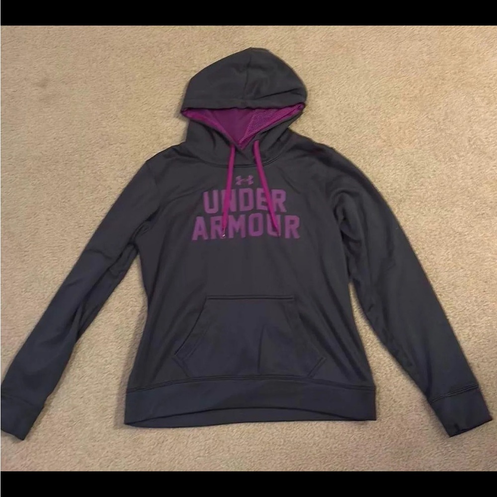Under Armour Charcoal and Magenta Hoodie